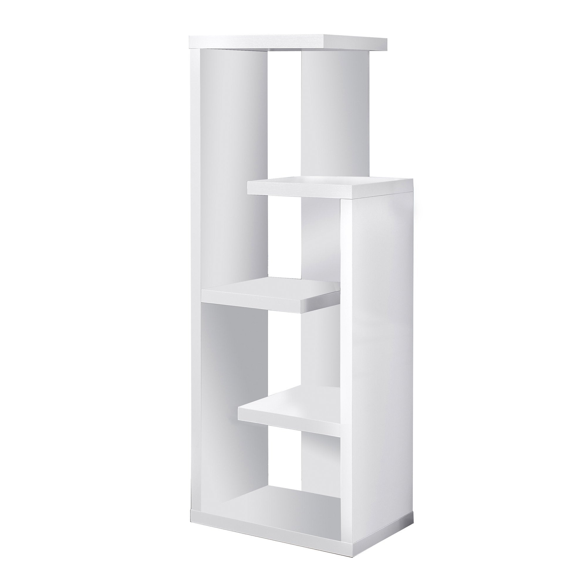 12" x 18.5" x 47.25" White Particle Board HollowCore Bookcase